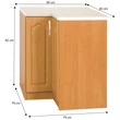 Konyhaszekrény, alsó, sarok, éger, balos, LORA MDF NEW KLASIK S90/90