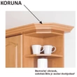 Sarok konyhaszekrény, felső, jobbos, éger, LORA MDF NEW KLASIK W60 / 60