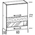 Modena 60 cm vitrines felső szekrény grafit – fehér