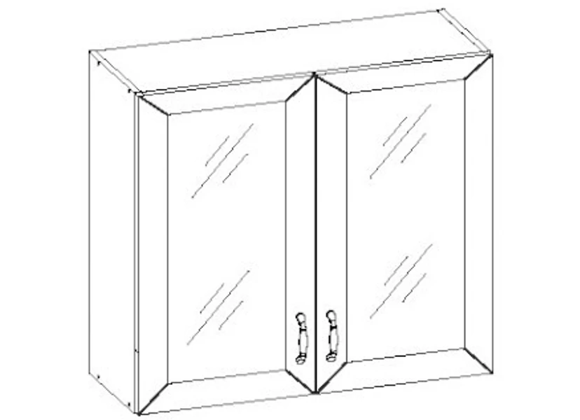 Febe 80 cm vitrines felső szekrény
