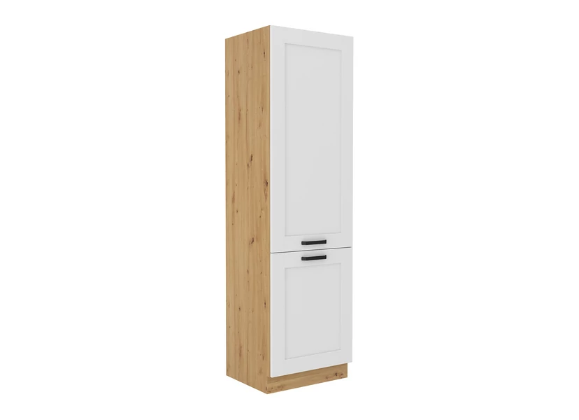 Magas szekrény, fehér/artisan tölgy, LULA 60 DK-210 2F
