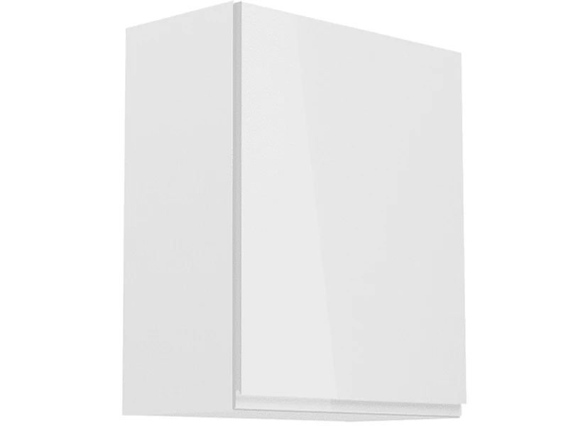 Felső szekrény, fehér/fehér extra magasfényű, jobbos, AURORA G601F