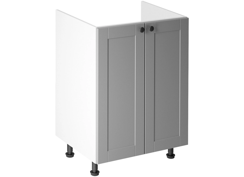 Linea Grey D60Z alsó konyhaszekrény, szürke / fehér