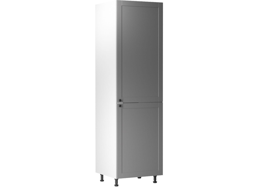 Linea Grey D60ZL-P alsó konyhaszekrény, szürke / fehér